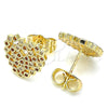 Gold Filled Ring — Stud Earring Heart Design with Garnet and White — alternate product view — SKU 140066 | Oro Laminado anillo — Stud Earring corazón diseño with Garnet and blanco — SKU 140066