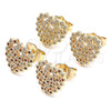Gold Filled Ring — Stud Earring Heart Design with Garnet and White — alternate product view — SKU 140066 | Oro Laminado anillo — Stud Earring corazón diseño with Garnet and blanco — SKU 140066