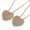 Oro Laminado Pendant Necklace, Gold Filled Style Heart Design, with Garnet and White Micro Pave, Polished, Golden Finish, 04.156.0370.1.20 (02 MM Thickness, 20 Inches Length)