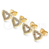 Gold Filled Ring — Stud Earring Heart Design with Garnet and White — alternate product view — SKU 140072 | Oro Laminado anillo — Stud Earring corazón diseño with Garnet and blanco — SKU 140072