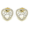 Gold Filled Ring — Stud Earring Heart Design with White Micro Pave — alternate product view — SKU 140077 | Oro Laminado anillo — Stud Earring corazón diseño with blanco Micro Pave — SKU 140077