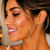 Gold Filled Ring — Stud Earring Heart Design with Garnet and White — alternate product view — SKU 140084 | Oro Laminado anillo — Stud Earring corazón diseño with Garnet and blanco — SKU 140084