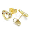 Gold Filled Ring — Stud Earring Heart Design with Garnet and White — alternate product view — SKU 140084 | Oro Laminado anillo — Stud Earring corazón diseño with Garnet and blanco — SKU 140084