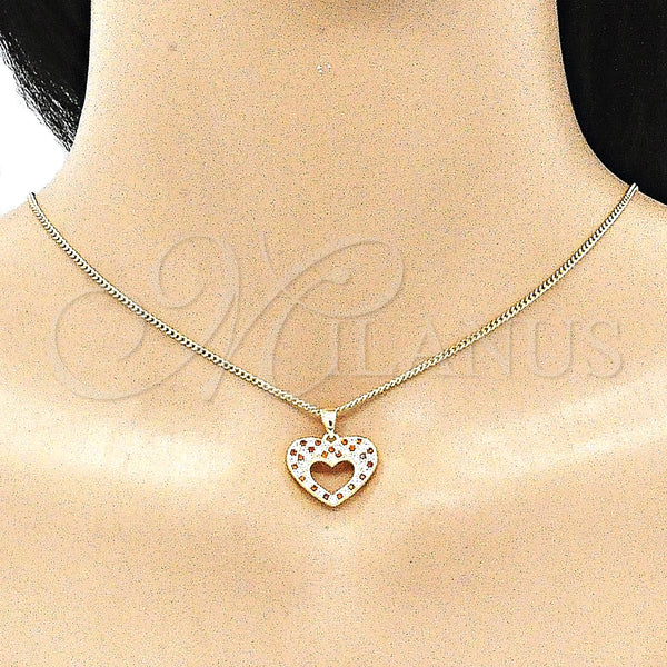 Gold Filled Ring — Earring and Pendant Adult Set Heart Design with — alternate product view — SKU 140088 | Oro Laminado anillo — Earring and Pendant Adult Set corazón diseño with — SKU 140088