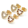 Gold Filled Ring — Stud Earring Heart Design with White Cubic Zirconia — alternate product view — SKU 140095 | Oro Laminado anillo — Stud Earring corazón diseño with blanco Cubic Zirconia — SKU 140095