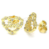 Gold Filled Ring — Stud Earring Heart and Love Design with White — alternate product view — SKU 140101 | Oro Laminado anillo — Stud Earring corazón and Love diseño with blanco — SKU 140101