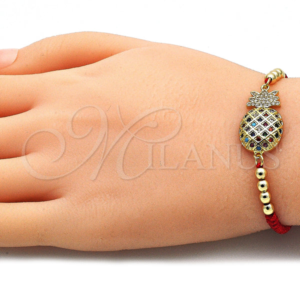 Gold Filled Bracelet — Adjustable Bolo Bracelet Pineapple and Ball Design with — alternate product view — SKU 140111 | Oro Laminado brazalete — Adjustable Bolo Bracelet Pineapple and Ball diseño with — SKU 140111