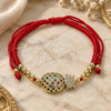Oro Laminado Adjustable Bolo Bracelet, Gold Filled Style Pineapple and Ball Design, with Multicolor Micro Pave, Polished, Golden Finish, 03.368.0025.12 (03 MM Thickness, 12 Inches Length)