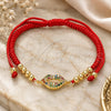 Oro Laminado Adjustable Bolo Bracelet, Gold Filled Style Lips and Ball Design, with Multicolor Micro Pave, Polished, Golden Finish, 03.368.0036.11 (03 MM Thickness, 11 Inches Length)