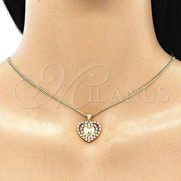 Gold Filled Ring — Earring and Pendant Adult Set Heart Design with — alternate product view — SKU 140128 | Oro Laminado anillo — Earring and Pendant Adult Set corazón diseño with — SKU 140128
