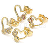 Gold Filled Ring — Stud Earring Heart Design with White Micro Pave — alternate product view — SKU 140129 | Oro Laminado anillo — Stud Earring corazón diseño with blanco Micro Pave — SKU 140129