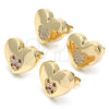 Gold Filled Ring — Stud Earring Heart Design with Garnet and White — alternate product view — SKU 140162 | Oro Laminado anillo — Stud Earring corazón diseño with Garnet and blanco — SKU 140162
