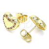 Gold Filled Ring — Stud Earring Heart Design with Garnet and White — alternate product view — SKU 140169 | Oro Laminado anillo — Stud Earring corazón diseño with Garnet and blanco — SKU 140169
