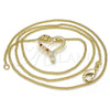Oro Laminado Pendant Necklace, Gold Filled Style Heart Design, with Garnet and White Cubic Zirconia, Polished, Golden Finish, 04.156.0384.1.20 (02 MM Thickness, 20 Inches Length)