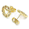 Gold Filled Ring — Stud Earring Heart Design with Garnet and White — alternate product view — SKU 140181 | Oro Laminado anillo — Stud Earring corazón diseño with Garnet and blanco — SKU 140181
