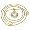 Oro Laminado Pendant Necklace, Gold Filled Style Heart Design, with Garnet and White Micro Pave, Polished, Golden Finish, 04.156.0385.1.20 (02 MM Thickness, 20 Inches Length)