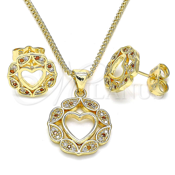 Gold Filled Ring — Earring and Pendant Adult Set Heart Design with — main product view — SKU 140184 | Oro Laminado anillo — Earring and Pendant Adult Set corazón diseño with — SKU 140184