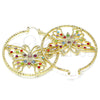 Oro Laminado Large Hoop, Gold Filled Style Butterfly Design, with Multicolor Crystal, Diamond Cutting Finish, Golden Finish, 02.380.0045.1.50