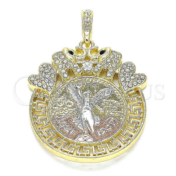 Gold Filled Pendant — Religious Pendant Centenario Coin and Angel Design with — main product view — SKU 140200 | Oro Laminado dije — Religious Pendant Centenario Coin and Angel diseño with — SKU 140200