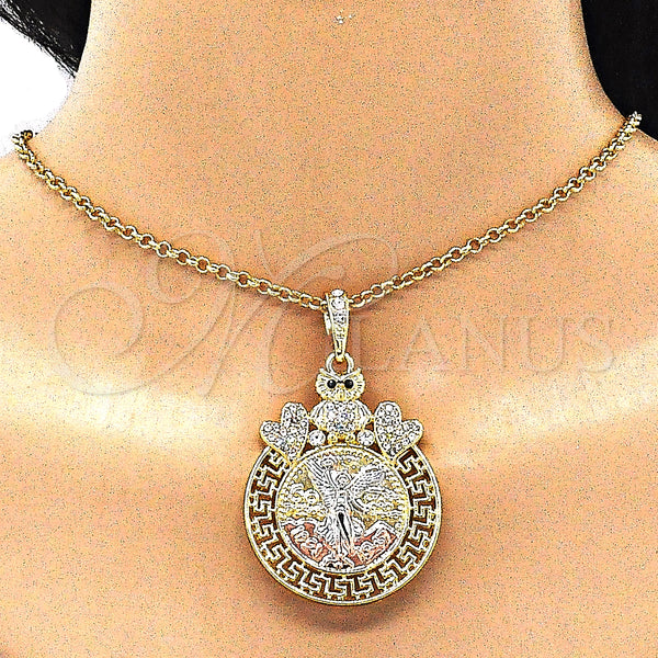 Gold Filled Pendant — Religious Pendant Centenario Coin and Angel Design with — alternate product view — SKU 140201 | Oro Laminado dije — Religious Pendant Centenario Coin and Angel diseño with — SKU 140201