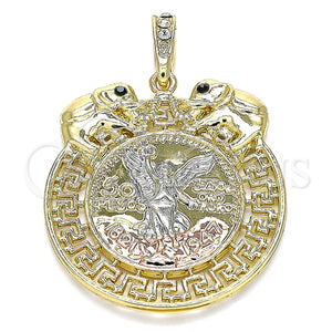Gold Filled Pendant — Religious Pendant Centenario Coin and Angel Design with — main product view — SKU 140206 | Oro Laminado dije — Religious Pendant Centenario Coin and Angel diseño with — SKU 140206