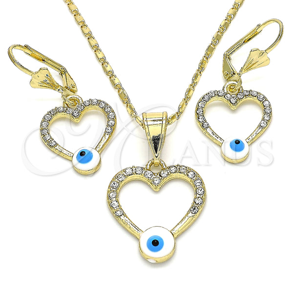Gold Filled Ring — Earring and Pendant Adult Set Heart and Evil — main product view — SKU 140210 | Oro Laminado anillo — Earring and Pendant Adult Set corazón and Evil — SKU 140210