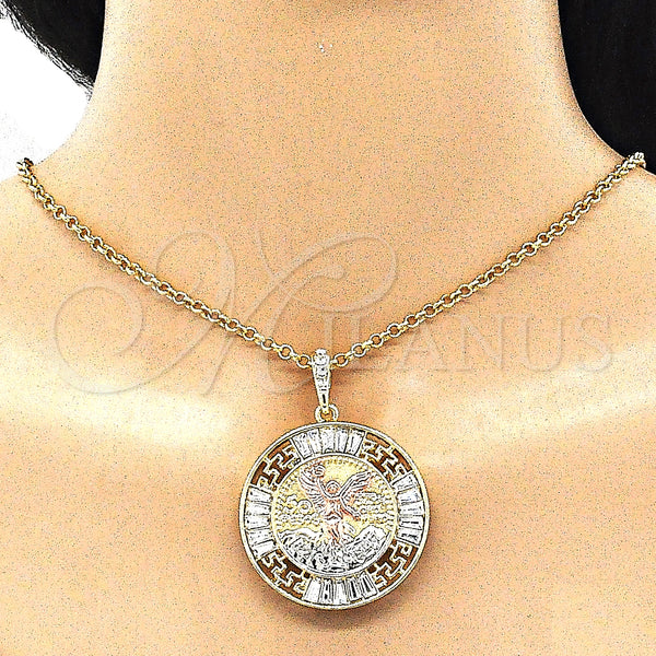 Gold Filled Pendant — Religious Pendant Centenario Coin and Angel Design with — alternate product view — SKU 140219 | Oro Laminado dije — Religious Pendant Centenario Coin and Angel diseño with — SKU 140219