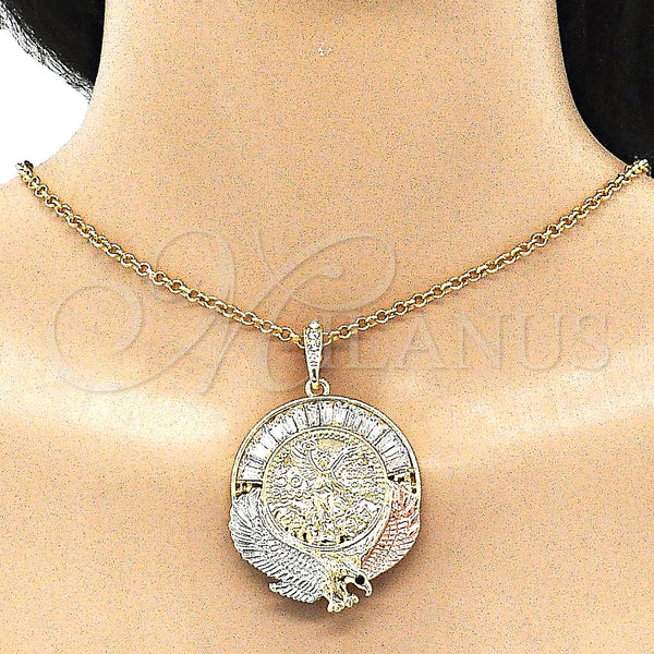Gold Filled Pendant — Religious Pendant Centenario Coin and Angel Design with — alternate product view — SKU 140225 | Oro Laminado dije — Religious Pendant Centenario Coin and Angel diseño with — SKU 140225