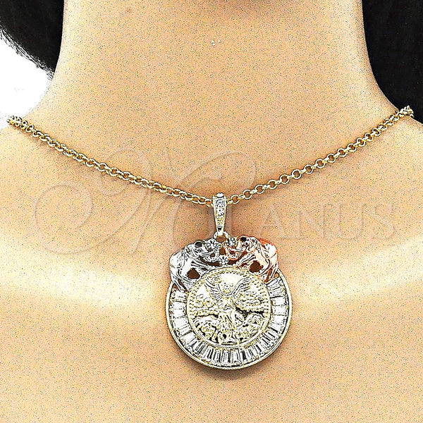 Gold Filled Pendant — Religious Pendant Centenario Coin and Angel Design with — alternate product view — SKU 140228 | Oro Laminado dije — Religious Pendant Centenario Coin and Angel diseño with — SKU 140228