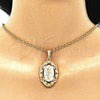 Oro Laminado Religious Pendant, Gold Filled Style San Judas Design, Polished, Tricolor, 05.380.0043