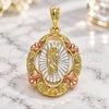 Oro Laminado Religious Pendant, Gold Filled Style San Judas Design, Polished, Tricolor, 05.380.0043