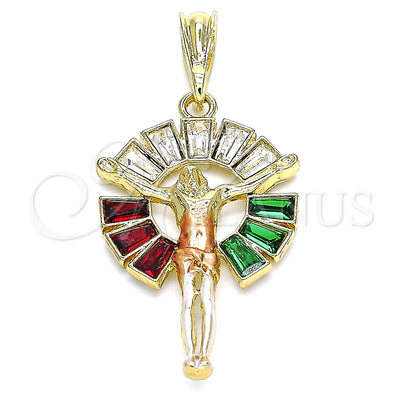 Gold-Filled Jesus and Baguette Pendant 05.380.0062 — main product image — SKU 140277 | Dije de Oro Laminado 05.380.0062 — imagen principal del producto — SKU 140277