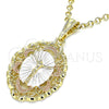 Oro Laminado Religious Pendant, Gold Filled Style Jesus Design, Polished, Tricolor, 05.380.0074