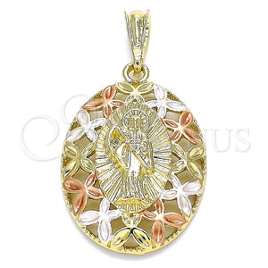 Gold Filled Pendant — Religious Pendant Santa Muerte and Butterfly Design Polished — main product view — SKU 140296 | Oro Laminado dije — Religious Pendant Santa Muerte and Butterfly diseño pulido — SKU 140296