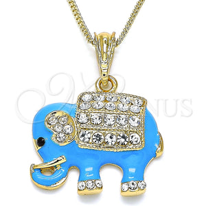 Gold Filled Necklace — Pendant Necklace Elephant Design with White and Black — main product view — SKU 140353 | Oro Laminado collar — Pendant Necklace Elephant diseño with blanco and negro — SKU 140353
