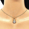 Oro Laminado Pendant Necklace, Gold Filled Style Ladybug Design, with White and Ruby Micro Pave, Polished, Golden Finish, 04.210.0053.20 (02 MM Thickness, 20 Inches Length)