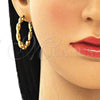 Oro Laminado Stud Earring, Gold Filled Style Puff Mariner Design, Polished, Golden Finish, 02.341.0064