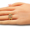 Oro Laminado Multi Stone Ring, Gold Filled Style Star Design, with White Micro Pave, Polished, Golden Finish, 01.341.0011 (One size fits all)