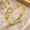 Oro Laminado Multi Stone Ring, Gold Filled Style Infinite Design, with White Micro Pave, Polished, Golden Finish, 01.341.0013 (One size fits all)