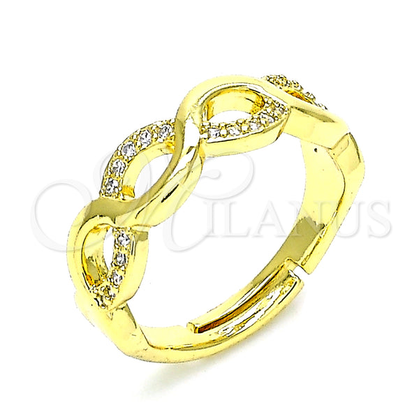 Gold Filled Ring — Multi Stone Ring Infinite Design with White Micro — main product view — SKU 140410 | Oro Laminado anillo — Multi Stone Ring Infinite diseño with blanco Micro — SKU 140410
