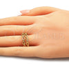 Oro Laminado Elegant Ring, Gold Filled Style Paperclip Design, Polished, Golden Finish, 01.341.0014 (One size fits all)