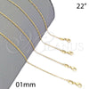 Oro Laminado Basic Necklace, Gold Filled Style Paperclip Design, Polished, Golden Finish, 04.32.0022.22 (0.50 Gauge, 01 MM Thickness, 22 Inches Length)