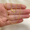 Oro Laminado Basic Necklace, Gold Filled Style Paperclip Design, Polished, Golden Finish, 04.32.0024.22 (0.60 Gauge, 01 MM Thickness, 22 Inches Length)