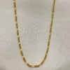 Oro Laminado Basic Necklace, Gold Filled Style Figaro Design, Polished, Golden Finish, 04.32.0020.22 (0.50 Gauge, 02 MM Thickness, 22 Inches Length)