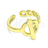 Oro Laminado Elegant Ring, Gold Filled Style Paperclip Design, Polished, Golden Finish, 01.341.0017 (One size fits all)