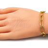 Oro Laminado Basic Bracelet, Gold Filled Style Paperclip Design, Polished, Golden Finish, 03.341.0122.08 (08 MM Thickness, 8 Inches Length)