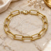 Oro Laminado Basic Bracelet, Gold Filled Style Paperclip Design, Polished, Golden Finish, 03.341.0122.08 (08 MM Thickness, 8 Inches Length)