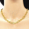 Oro Laminado Basic Necklace, Gold Filled Style Paperclip Design, Polished, Golden Finish, 04.341.0081.18 (08 MM Thickness, 18 Inches Length)