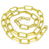 Oro Laminado Basic Necklace, Gold Filled Style Paperclip Design, Polished, Golden Finish, 04.341.0081.18 (08 MM Thickness, 18 Inches Length)
