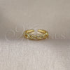 Oro Laminado Multi Stone Ring, Gold Filled Style Infinite Design, with White Micro Pave, Polished, Golden Finish, 01.341.0024 (One size fits all)